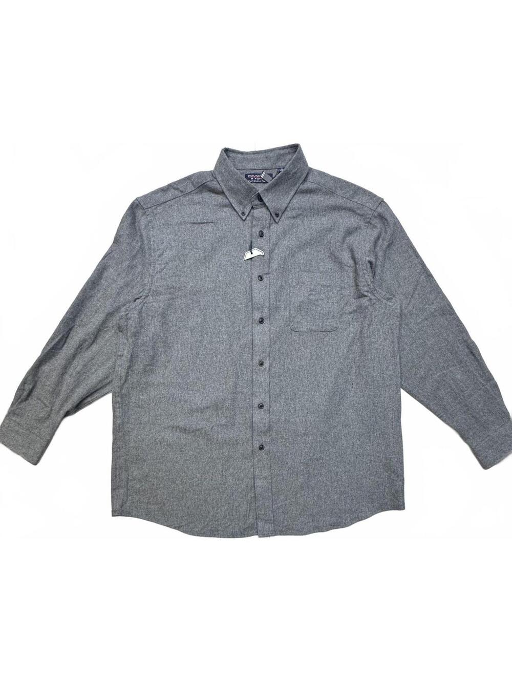 Roundtree & Yorke Portuguese Flannel Gray Button-Down Long Sleeve Shirt XL